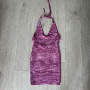 Princess Polly Zoey Halter Knit Mini Dress Purple Sz S/M 💖